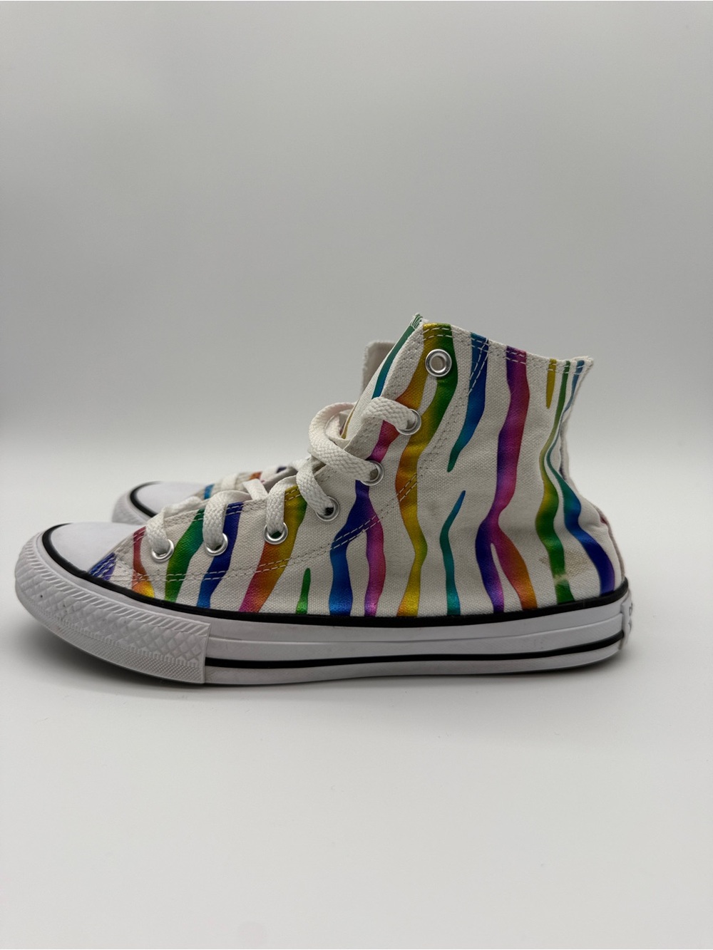 Converse Chuck Taylor Rainbow Stripe High Top Sneakers Mens 5 Womens 6.5 - Picture 4 of 10